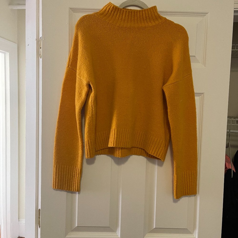 Women's Yellow-Orange Turtleneck Sweater
